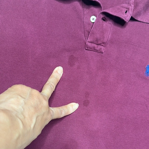Polo by Ralph Lauren Men's Maroon Long Sleeve Polo - Picture 6 of 7